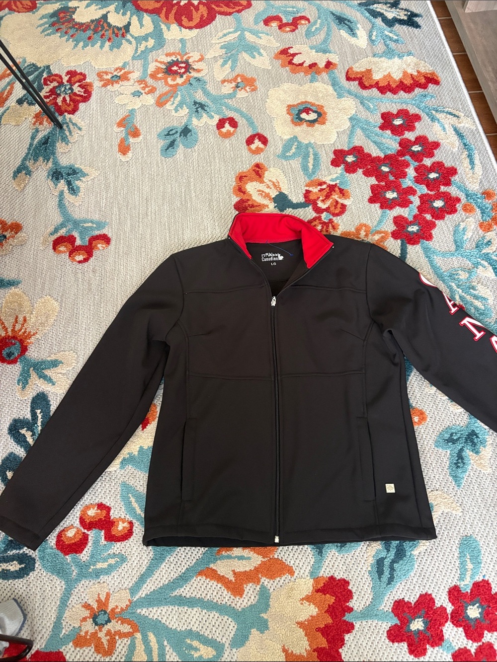 Men's Black Jacket with Red Trim - Unbranded